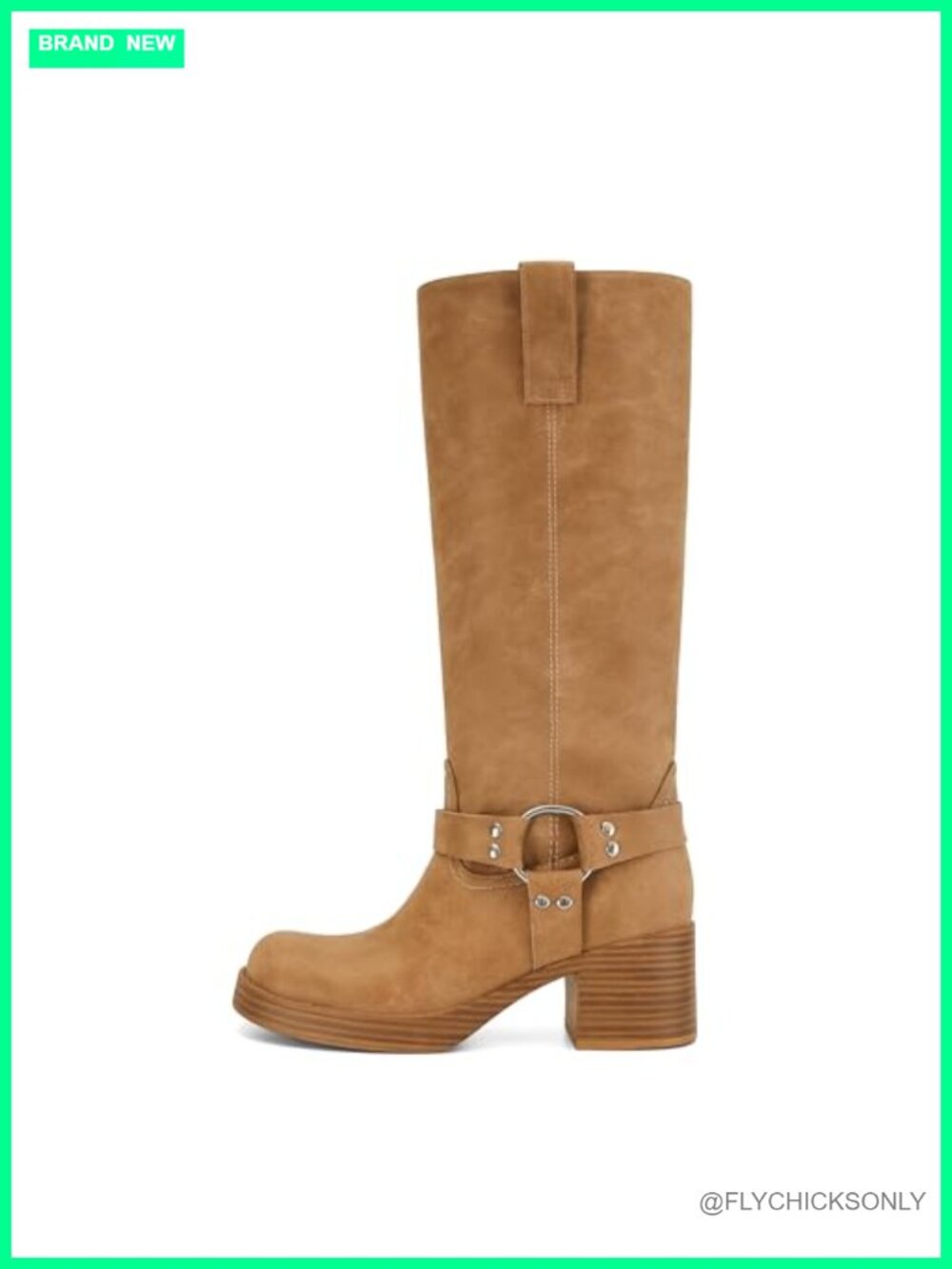 Women's Knee High Riding Boots Chunky Heel Wide Calf Faux Leather
